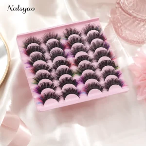 14 Pairs 1box Colored Fluffy Lashes Classic Dense & Curly Design Multiple Colors Available Soft & Lightweight Fluffy Feel