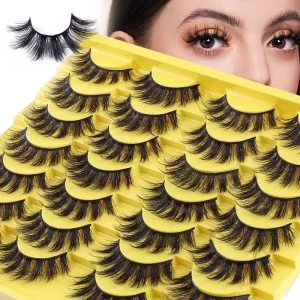 14 Pairs Professional Wispy Natural False Eyelashes Customizable Vegan Silk Mink Lashes Fluffy Thick Eyelashes Mix Size