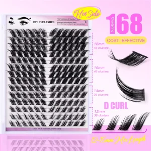14 Row DIY Segment Fox Contour Lashes Tweezers Glue Natural Multipack Kit Dramatic Winged Silk Eyelashes Extension