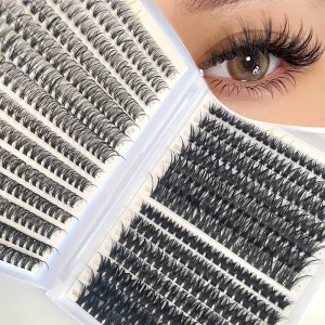 14-Row Sharp Base 9-16mm C/D Individual Segment DIY Eyelashes 280 Clusters 60P 80P Handmade Synthetic Hair Cluster Lashes