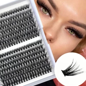 14 Rows D Curl Hot Bonded Cluster Lashes Segmented DIY Self Graft Eyelashes European American Style