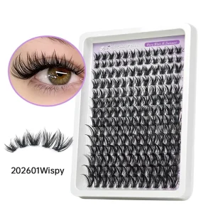 14 Rows Recyclable DIY Cluster Lashes 168 Clusters Thick Segmented Synthetic Fiber Lightweight Durable Waterproof Eyelash