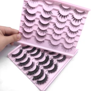 14Pairs 10 25MM Handmade Real Mink Eye Lashes Private Label 3d Fluffy Mink Eye Lashes Natural Mink Eyelashes