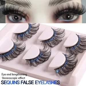 15 20mm Faux Mink Russian Lashes Full Strip Wispy Wet False Eyelash Extensions 3D Synthetic Hair