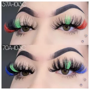 15 25mm Color Mink Lashes Thick Full Fluffy Dramatic Eyelashes Private Label 3d Handmade Mink Strip Lashes
