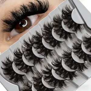 15-30mm Fluffy Faux Mink Fur Eyelash Private Label Full-strip False Eyelash Packaging Box