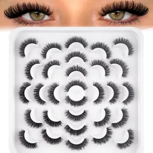 15 Pairs Ultra Fluffy Faux Mink Lashes Bulk Set Dramatic Explosive Volume False Eyelashes for Stage & Party Makeup Q01