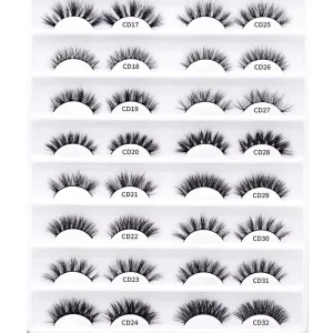 15mm 16mm 18mm Natural Mink Eyelashes Short Fluffy 3D Cat Eye Lashes Full Strip Mink Lashes