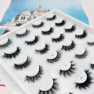 15mm Fluffy Faux Mink Eyelashes 3D Faux Mink Lashes Super Curly Full Strip Eyelashes