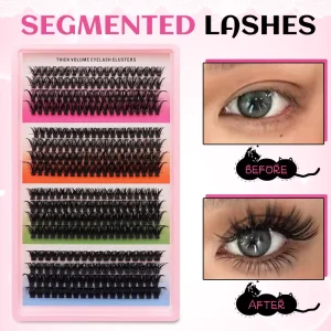 16 Rows Cluster Lashes 40/60/80/100P Mega Volume Eyelash Clusters DIY Lash Clusters Handmade Thick Individual Eyelash Extensions