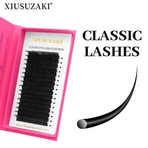16 Rows Individual De Cils Lash Trays Matte Dark Black Volume Silk Eyelash Extensions Cashmere Lash Extension Supplies