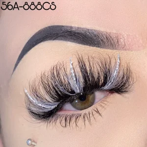 16mm Colorful Eyelashes Christmas 20mm Shiny Eyelashes Mink Hair Lashes With Glitter