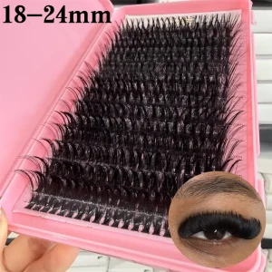 18-25mm Soft Natural Fluffy Hand Made Lash Clusters Private Label High length Eyelash Clusters Tray DIY Lash Style