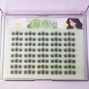 18 Clusters Glueless Natural False Eyelashes Large Capacity Self Adhesive Natural Individual Lashes Glue Free Cluster Eyelashes