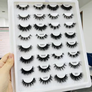 18mm Mink Lashes Handmade Cruelty Free Pur Mink Fur Soft Black Cotton Band Short and 3d Mink Lashes