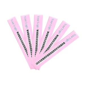1Row DIY Eyelash Extensions With Ribbon DIY Lash Cluster Pink Long Box Black Hologram Packaging