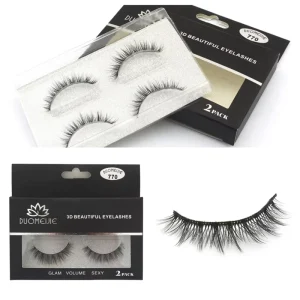 2 Pairs/Boxes Natural Strong Durable Handmade Full Strip Eyelash Set for Customizable Support Makeup