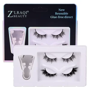 2 Pairs Magnetic Eyelash Kit with No Glue Required Cotton Thread Band Magnetic False Eyelashes in a Natural Style