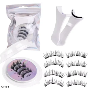 2 Pairs Magnetic Eyelashes Set Natural Long Magnetic False Eyelashes with Magnets Tweezer Kit No Glue Needed Extension Make up