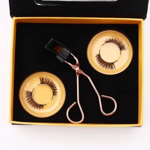 2 Pairs Set of Natural Soft Full Strip Silk Magnetic Eyelashes Box Lashes with Premium Packaging