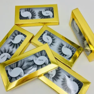 2 Pairs Thick False Lashes 5D Faux Mink Hair False Eyelashes Dramatic Wispy Fluffy Full Strip Lashes Handmade Eye Makeup Tools