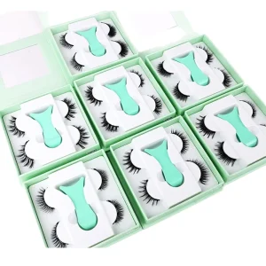 2 Pairs a Set Magnetic Eyelash False Eyelashes Single Brown and Deep Brown Self adhesive Lashes No Need Glue