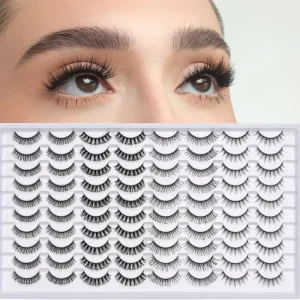20 Pairs 3D Faux Mink Silk Handmade Full Strip Dramatic Volume False Eyelashes Full Strip Eyelashes