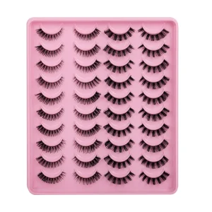 20 Pairs 3D Mink Eyelashes Natural Wispy Dramatic Volume False Lashes Eye Makeup Extensions for Daily Wear Party and Dating