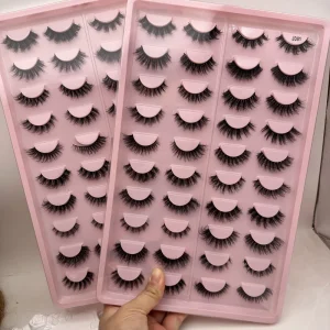 20 Pairs 5D Fluffy Silk Eyelashes Natural Look Light Faux Mink Lashes Middle Long False Synthetic Eyelashes
