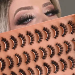 20 Pairs 6D Faux Mink False Eyelashes Mixed Styles Natural Fluffy Eye Lashes
