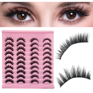 20 Pairs Comfortable Natural Seamless Strip False Eyelashes Soft Light Reusable Daily Eye Makeup Lashes