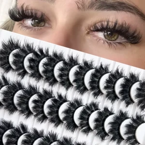 20 Pairs False Eyelashes One Piece Design Voluminous Curled Thick Long Frizzy Stage Makeup