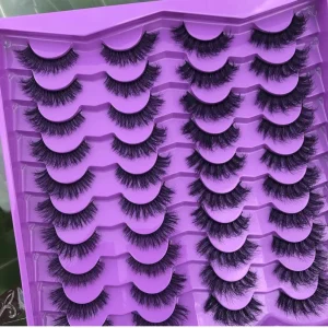 20 Pairs Fluffy 3D 5D Eyelash Extension Handmade Bulk Models For Makeup 25mm Long Natural Long Faux Mink Lashes Box Model