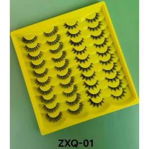 20 Pairs Fluffy Vegan Natural 3D Faux Mink Lashes False Full Strip Eyelashes 3D Silk Mink Eyelashes