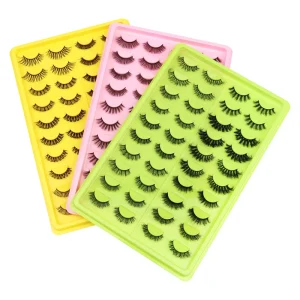 20 Pairs Full Strip Eyelashes Handmade Faux Mink Eyelashes Beauty Lashes Faux Mink Lashes Fluffy False Eyelashes