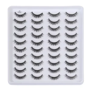 20 Pairs Handmade 3d Faux Mink Lashes Short False Eyelashes Cross Messy Natural Eye Lashes Stage Makeup False Eyelashes