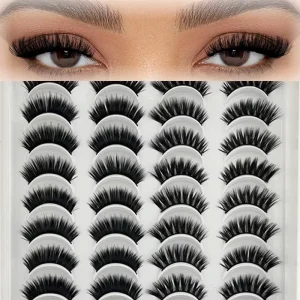 20 Pairs Natural Strip False Eyelashes Soft Lightweight Comfortable Lashes For Daily Eye Makeup