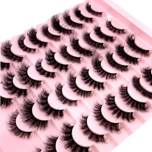 20 Pairs Natural Thick False Eyelashes Makeup 6D Mink Eyelashes Extension Faux Mink Eyelashes for Beauty