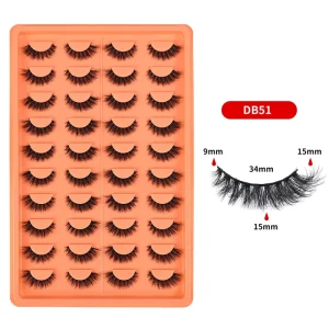 20 Pairs Pack Handmade False Eyelashes Short Natural Look Eyelashes Daily Makeup Lashes