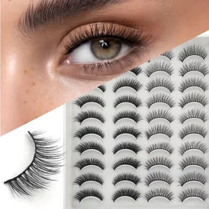 20 Pairs Strip False Eyelashes Easy To Wear Comfortable Reusable Natural Eye Lashes For Daily Makeup