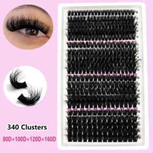 20 Rows 4 Sections Cross-border Segmented Dense Synthetic Hair Hot Melt Mixed Grafting False Eyelashes