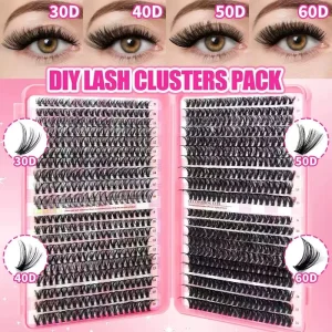 200 Clusters of Lightweight Natural D I Y Eyelashes 9 16 Mm D curl Suitable for Everyday Wear and Special Occasions