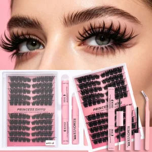 200D12 16mm Segmented Cluster Lashes DIY Handmade Eyelash Extension Kit 10-18mm Faux Mink Soft Volume Individual