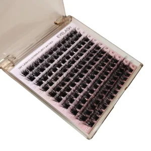 200P Full Strip Eyelashes Private Label DIY Segment Lashes Cluster Mixed Length Natural False Synthetic Fiber Vendor