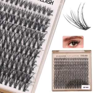 200PCS DIY Cluster Lashes D Curl 3D fluffy Effect 10 18mm Mixed Length Soft Fiber Fashionable 100D 200D Thick Lashes