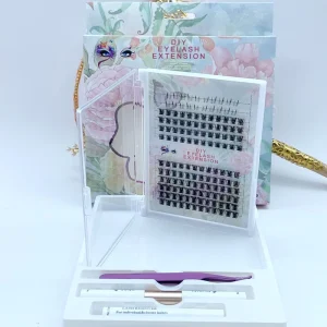 20D 30D 40D Individual Cluster Silk Fluffy Fans Cluster Ribbons Lashes Segmented Eyelashes Diy Segment Eye Lash Kit