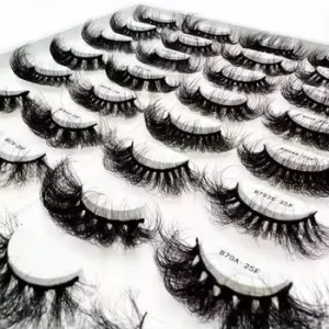 20MM Faux Mink Eyelash Strip Private Label Bulk 3D Full Strip Lashes Vendor of Premium Mink Eyelashes