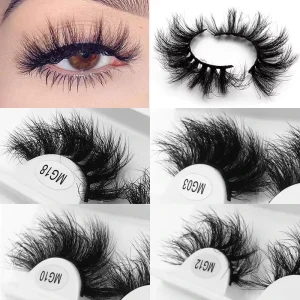 20MM Fluffy Lashes Nature Look Middle East Wedding Fake Eyelashes Medium Length Faux Mink Fur 8D Faux Synthetic Lashes
