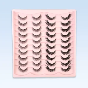 20Pairs3D Fluffy Synthetic False Eyelashes Natural Volume Style Suitable for Daily Makeup OEM & ODM Supported MSDS Certified