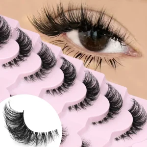 20mm Faux Mink Synthetic Hair Cat Eye 3D False Eyelashes Pre Glued Half Lash Clusters with Custom Logo Private Label